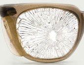 shattered eye glasses
